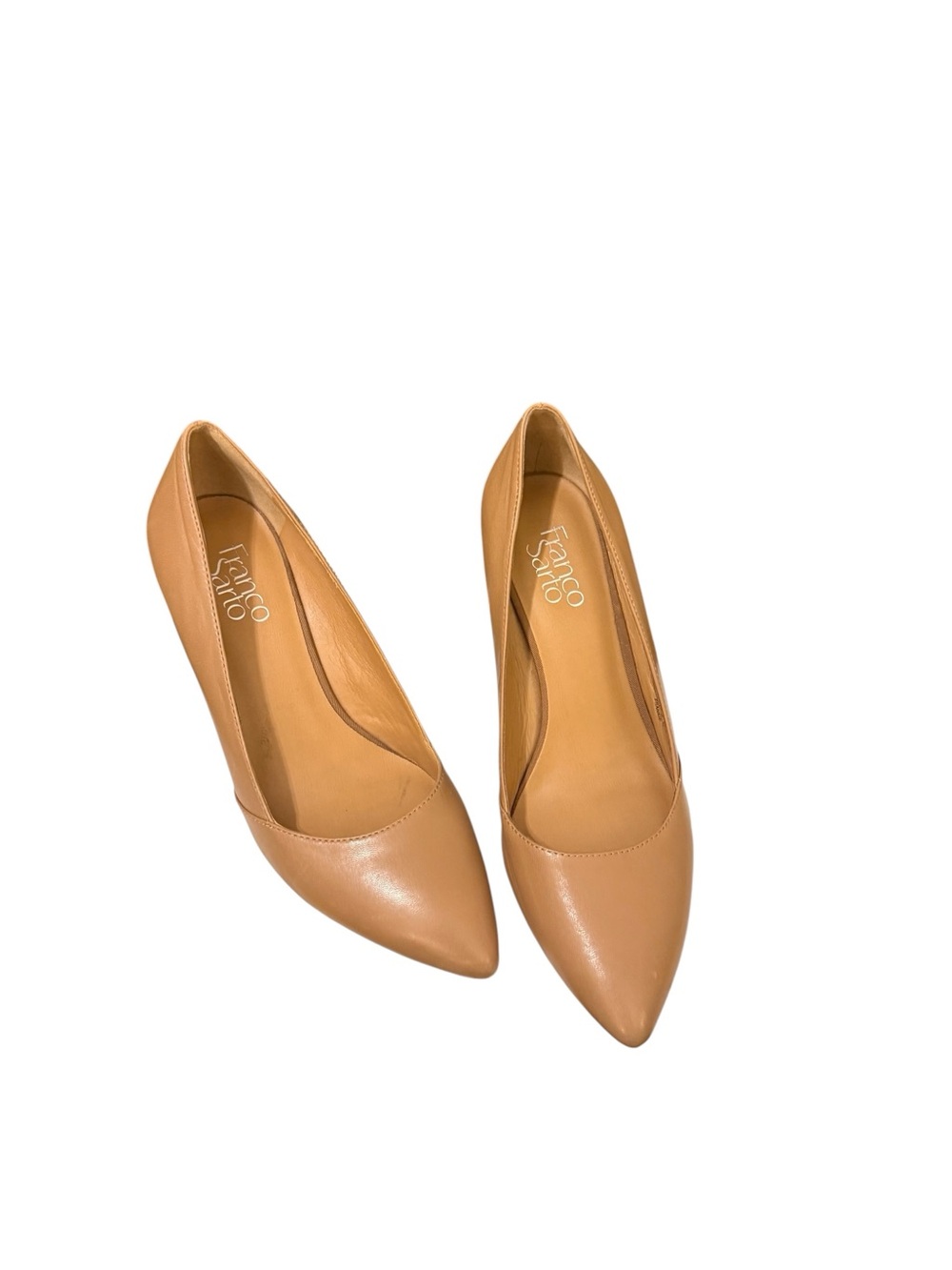Franco Sarto Wedge Pump - Tan Leather Women's Heels - Picture 3 of 8